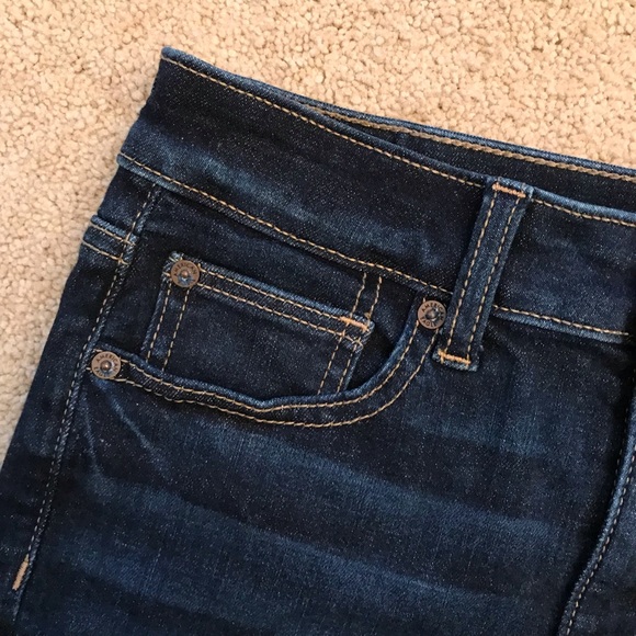 American Eagle Hi Rise Denim Shorts Cut Offs Altered Size 2 Next Level Stretch - Picture 5 of 16